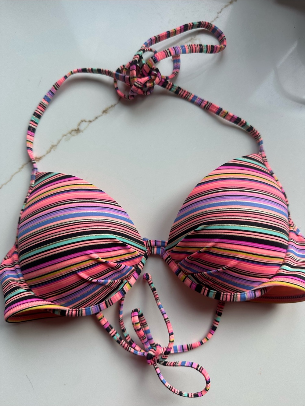 Victorias Secret striped bikini top 32B
